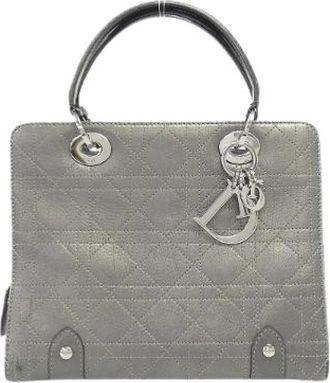 Dior Pre-owned Leather Handbag Vea 44594 - Dames - Vintage Handtas - Grijs - ONE Size - Leer - Vintage