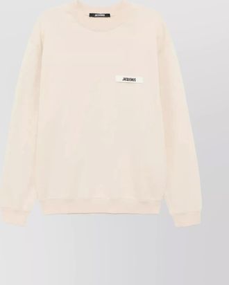 Jacquemus crew neck long sleeve sweatshirt with ribbed cuffs