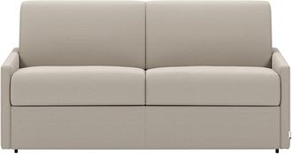 VENTE-UNIQUE.COM Sof&aacute; cama poli&eacute;ster 3 plazas beige 170x223cm