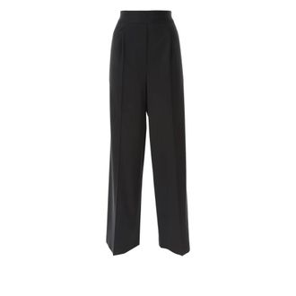 Msgm Pull On Trousers - female - MSGM - Wide Trousers - Black - M - Trousers