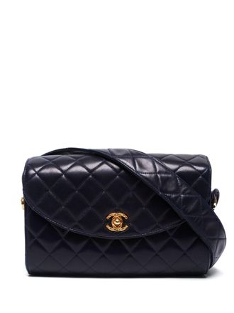 Chanel 1991-1994 CC quilted shoulder bag - women - Lambskin - One Size - Black