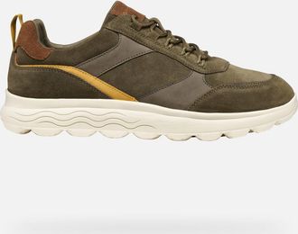 Geox Scarpe Spherica Uomo Verde Militare/cognac