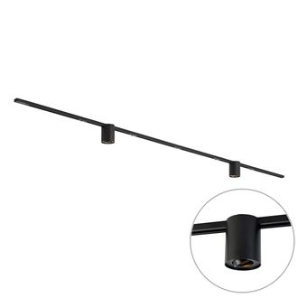 QAZQA Qazqa Sistema De Iluminaci&oacute;n De Riel Moderno Negro Con 2 Focos
