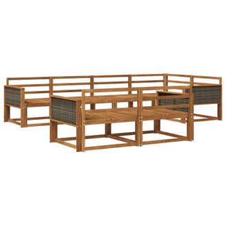 vidaXL Conjunto De Sof&aacute;s De Exterior 7 Pcs Natural Vidaxl