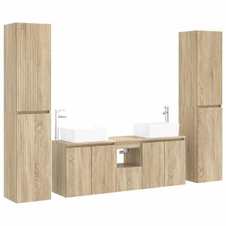 vidaXL Juego De Muebles De Ba&ntilde;o 5 Uds. Roble Sonoma 33 X 34,5 X 160 Cm Vidaxl