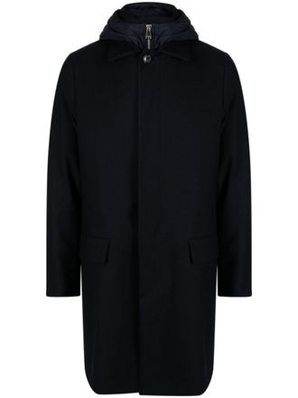 Valstar layered flannel coat - men - Polyester/Virgin Wool/Polyurethane/Polyester/Polyester - 52 - Blue