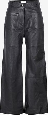 Victoria Beckham Weite Hose aus glattem Leder Alina