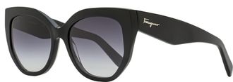 Ferragamo Ferragamo Womens Sculpted Cat-Eye Sunglasses SF1061S 001 Black 56mm