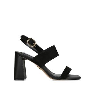 Steve Madden Womens Suede Wendie Black Heels - Size UK 4