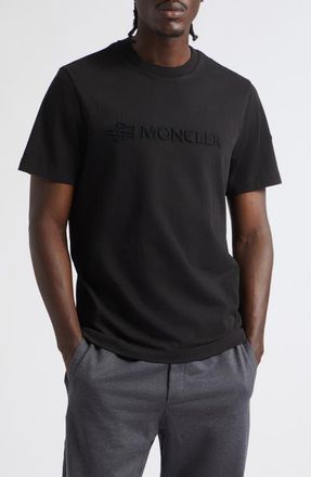 Moncler Logo Cotton T-Shirt in Black at Nordstrom, Size Xxx-Large