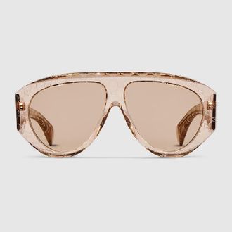Gucci Mask Frame Sunglasses, Brown