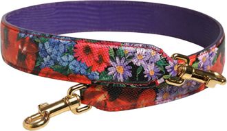 Dolce & Gabbana Womens Multicolor Floral Leather Bag Accessory Shoulder Strap Calf