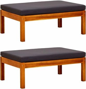 vidaXL Vidaxl - Reposapi&eacute;s De Jard&iacute;n 2 Unidades Madera Maciza De Acacia