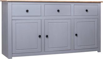 vidaXL Aparador De Madera Maciza Pino Estilo Panam&aacute; Gris 135x40x80 Cm Vidaxl
