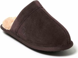 Dearfoams Mens Kirk Genuine Suede Scuff House Slipper