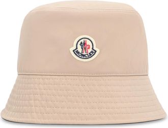 Moncler Accessoires, Dames, Beige, S, Polyester, Reversible Bucket Hat
