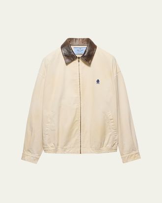 Prada Embroidered Old Gabardine Blouson Jacket