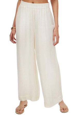 Cami NYC Medina Metallic Chiffon Pant In White