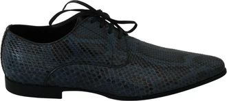 Dolce & Gabbana Blue Python Leather Snakeskin Mens Shoes