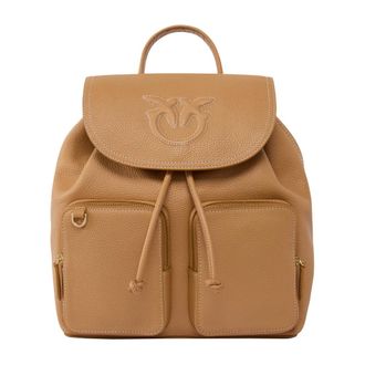 Pinko Carrie Rugzak Pelle Bottolata - Dames - Rugzakken - Bruin - ONE Size - Tassen