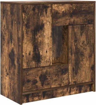 vidaXL Vidaxl - Aparador con cajones y puertas roble ahumado 70,5x34x74,5 cm