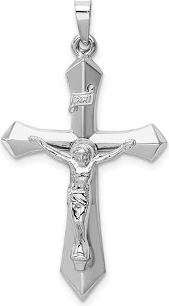 Diamond2Deal 14k White Gold Polished INRI Passion Crucifix Pendant