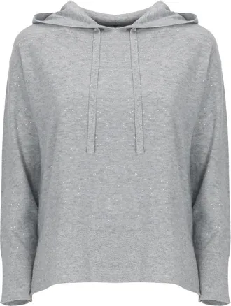 Marella Hoodies & sweatvesten, Dames, Grijs, S, Wol, Linea Emme Hoodie