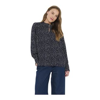 Saint Tropez Night Sky Drea Dot Blouse - Dames - Blouses - Zwart - XL - Overhemden