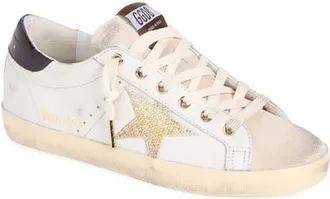 Golden Goose x Swarovski Super-Star Sneaker in White/coffee Brown/seedpearl at Nordstrom, Size 42