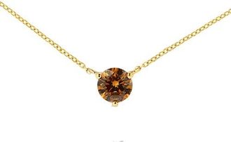 House of Brilliance 14K Yellow Gold 1/2 Ct Martini Lab Grown Yellow Diamond Solitaire Pendant Necklace at Nordstrom