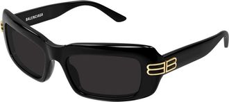 Balenciaga Bb 0432S Zonnebril - Dames - Zonnebrillen - Zwart - ONE Size - Nylon - Accessoires