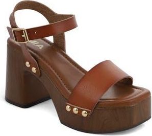 Mia Electrah Platform Sandal in Cognac at Nordstrom Rack, Size 6.5