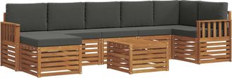 vidaXL Conjunto De Sof&aacute;s De Exterior 8 Uds. Natural Y Antracita Vidaxl