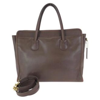 Coach Pre-owned 2way Leather Business Bag - - Pre-owned - Donna - Marrone - ONE SIZE