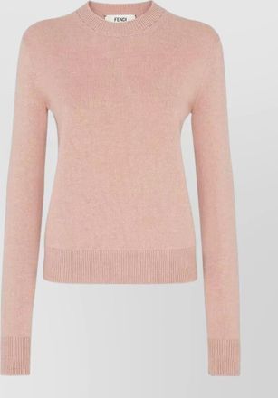 Fendi cashmere logo-intarsia crew-neck jumper