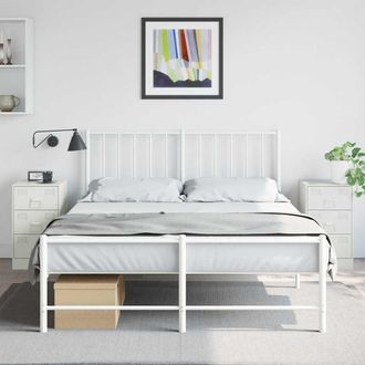 vidaXL Mesitas De Noche 2 Unidades Acero Blanco 34,5x39x62 Cm Vidaxl