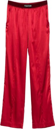 Tom Ford Pantaloni con applicazione logo - Rosso
