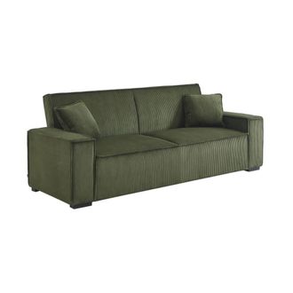 Sweeek Sof&aacute; cama de pana de 3 plazas, kaki oscuro