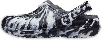 Crocs (WMNS) Crocs Classic Lined Clog Outdoor Sandals Marbled White Black 207180-103