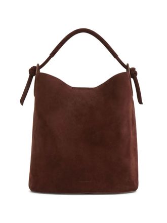 Mansur Gavriel knotted suede bucket bag - women - Calf Suede - One Size - Brown
