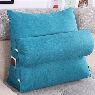 OEM Coj&iacute;n Ajustable Para Sof&aacute;, Cama, Silla, Para Apoyar El Cuello Y La Espalda, Azul C&oacute;modo