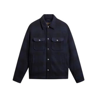 Woolrich Alaskan Check Shirt Jacket - Heren - Jassen - Blauw - Maat: XL Wol