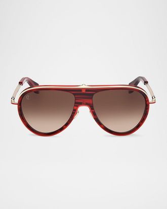 Christian Louboutin Mens LB0004M Metal Aviator Sunglasses