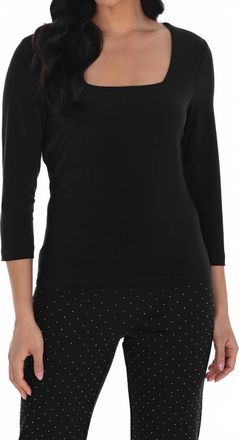 Frank Lyman Design Square Neck Top In Black