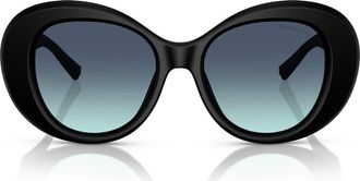 Tiffany & Co. 52mm Gradient Round Sunglasses in Matte Black at Nordstrom