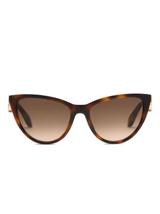 Roberto Cavalli cat-eye logo sunglasses - women - Acetate - One Size - Brown