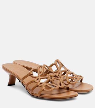 Loewe Petal Anagram 45 leather mules