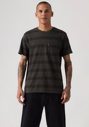 Levi's T-Shirt LEVIS CLASSIC POCKET TEE MULTI-COLOR, Herren, Gr. XL, kabir paisley stripe schwarz phantom, Jersey, Obermaterial: 100% Baumwolle, gemustert, R