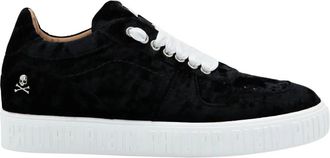 Philipp Plein Velvet Hurricane Lo-Top Sneakers - Dames - Sneakers - Zwart - 37 EU - Leer - Schoenen