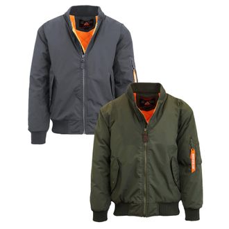 Spire by Galaxy Mens Heavyweight MA-1 Bomber Flight Jacket - 2 Pack